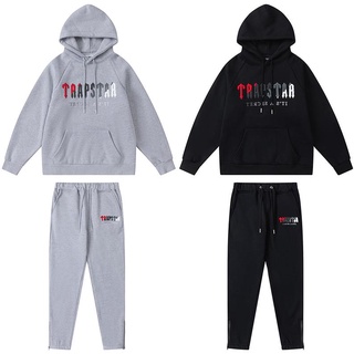 ใหม่ Trapstar ผ้าขนหนู สีแดง และสีดํา ปักลายขนแกะ กางเกงวอร์ม