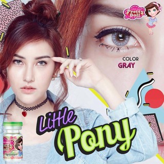 Little Pony Gray (1) Pretty Doll มินิ สีเทา เทา รุ่นเล็ก ขอบฟุ้ง Contact Lens Bigeyes คอนแทคเลนส์ สายตาสั้น ค่าสายตา