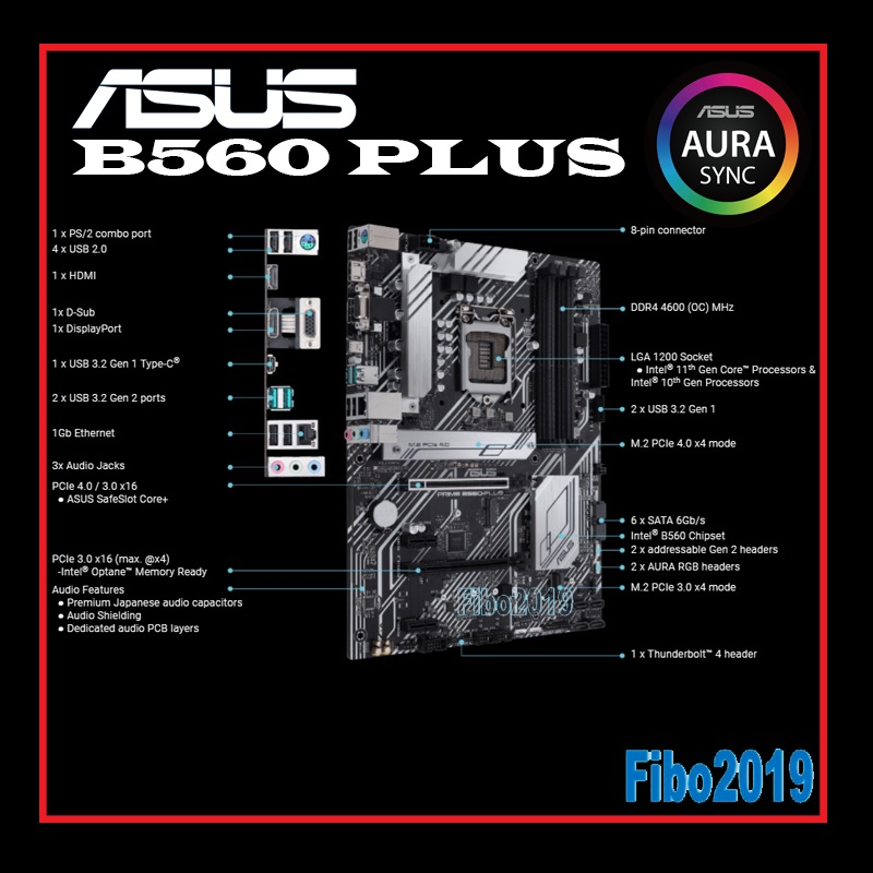PRIME B560 PLUS ASUS ,Intel Gen 10 &amp; 11, Socket 1200 ประกัน 3 ปี, ( Mainboard เมนบอร์ด )