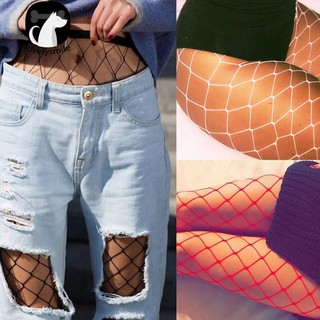 ของผู้หญิงเซ็กซี่ Hollow สุทธิถุงน่อง Fishnet ยืดถุงน่องถุงเท้ายาว Breathable