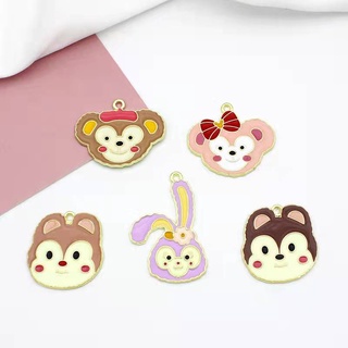 【พร้อมส่ง! ! ! 】เครื่องประดับ ต่างหู อัลลอย จี้รูปดาวเดลูน่ารัก แฮนด์เมด diy