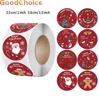 【Good】1 Roll 500 Christmas Stickers 8 Designs Merry Christmas Stickers For Crafts【Ready Stock】