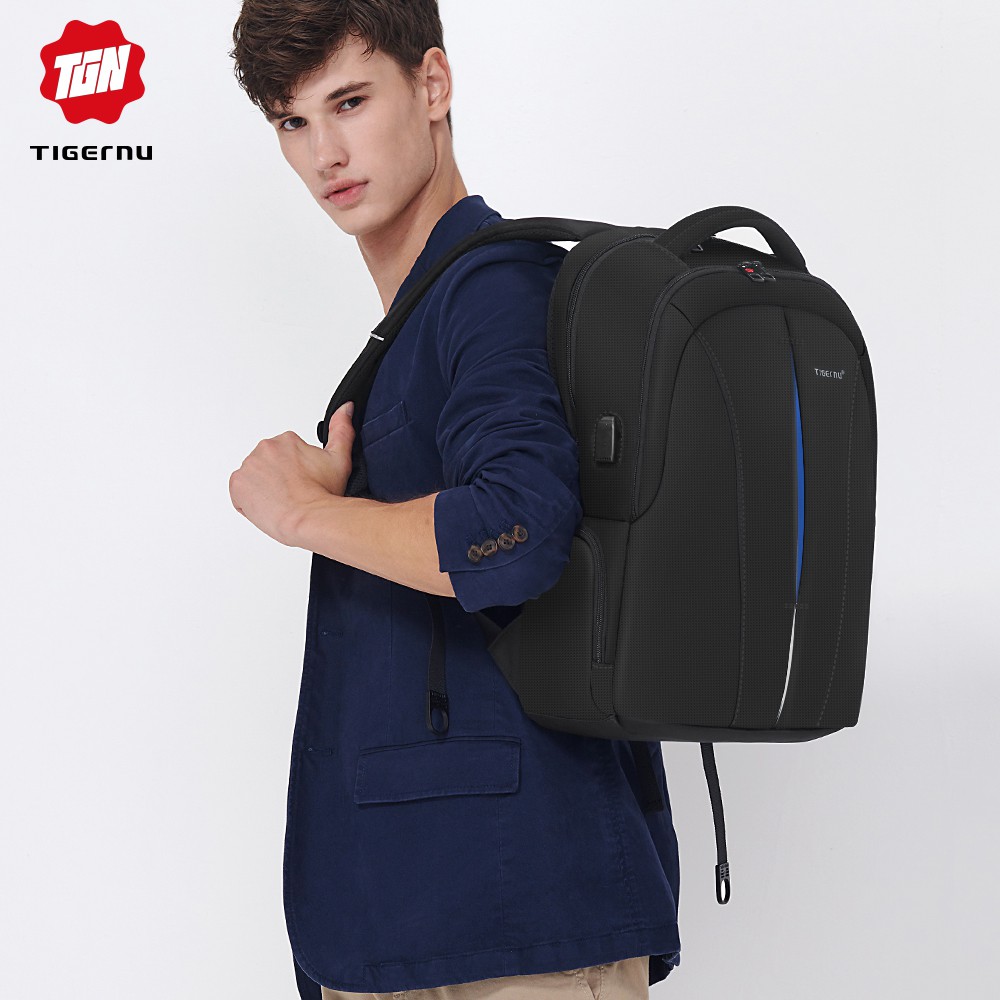 Tigernu 3105 กระเป๋าเป้สะพายหลัง กันน้ำ สำหรับผู้ชาย โรงเรียนเ ใส่คอมพิวเตอร์  15.6 นิ้ว