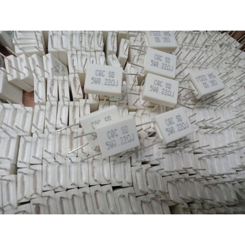 ตัวต้านทานชอล์ก 5W 0.22 OHM, 5W 0.33 Ohm, 5W 0.457 Ohm Nobel R noble 0.22ohm 0.33ohm 0.45 โอห์ม r no