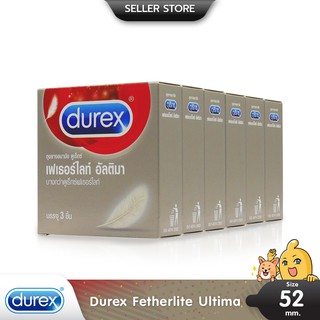 Durex Fetherlite Ultima ถุงยางอนามัย ผิวเรียบ บางพิเศษ ขนาด 52.5 มม. บรรจุ 6 กล่อง (18 ชิ้น)