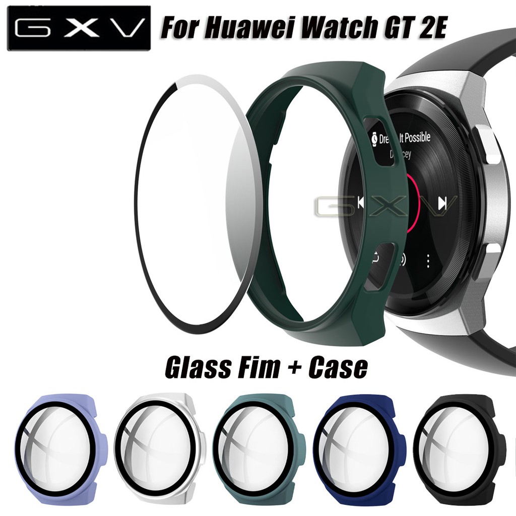 For Huawei Watch GT 2e Case with Screen Protector Anti-Scratch Shockproof Matte Hard Cover and Hard PET Screen Protector for Huawei GT 2e