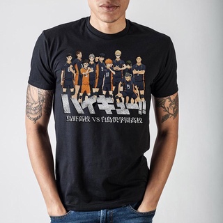 เสื้อยืด ผ้าฝ้าย 100% พิมพ์ลาย Haikyuu แฟชั่นฤดูร้อน สําหรับผู้ชาย เสื้อยืด พิมพ์ลายตัวอักษร สีดําสามารถปรับแต่งได้