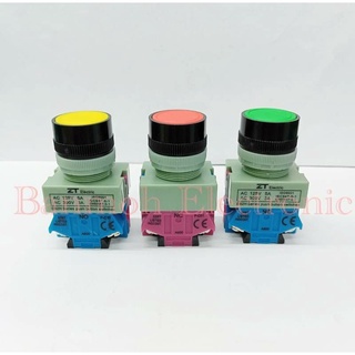 ABW-111 สวิทช์กดติด-ปล่อยดับ (Pushbutton Switch) ขนาด22มิล แบบกดปล่อย มีให้เลือกสีแดง,สีเขียว,สีเหลือง