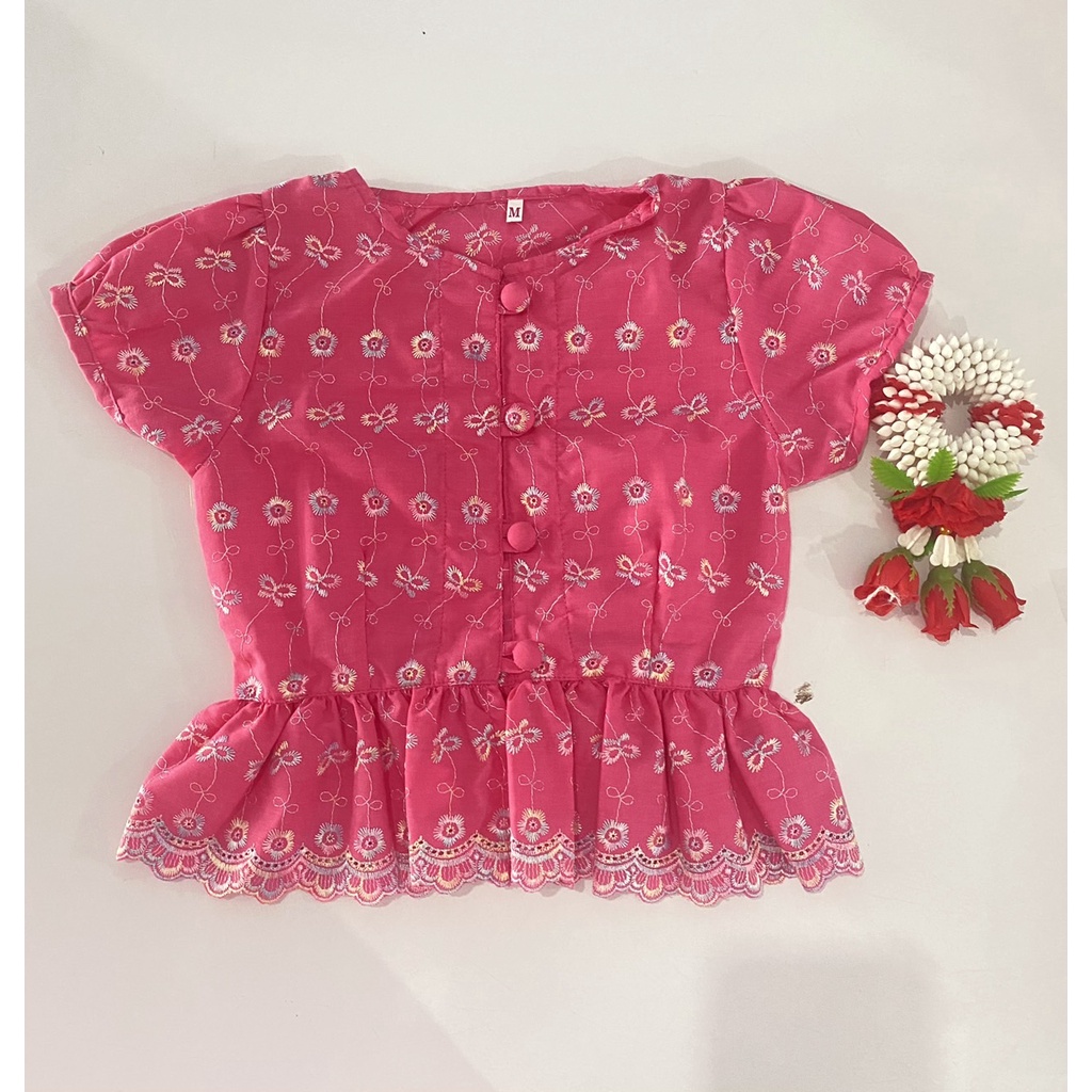 เสื้อลูกไม้แมทภีรนีย์เด็ก ผ้ารุ้งสลับสี (เสื้ออย่างเดียว)