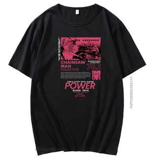 oversize T-shirt เสื้อยืดลําลอง แขนสั้น พิมพ์ลาย Makima Red Chainsaw Man Denji Pochita Manga Devil โอเวอร์ไซซ์ สไตล์ฮารา