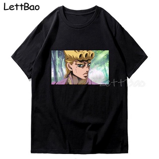 เสื้อยืดสีขาวเสื้อยืดคอกลมเสื้อยืด พิมพ์ลายอนิเมะ Jojos Bizarre Adventure JOJO Giorno Giovanna Killer Queen สไตล์วินเทจ