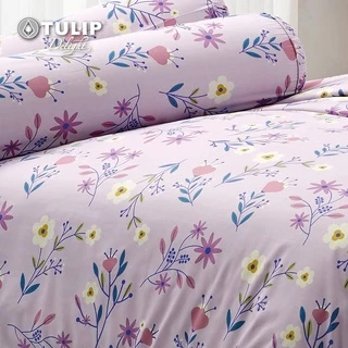 TULIP Delight พิมพ์ลาย DL090 ลายดอกไม้โทนละมุน ชุดผ้าปูที่นอน ผ้าปูที่นอน ผ้าห่มนวม พิมพ์ลายสวยงาม สัมผัสนุ่ม