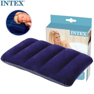 ราคาINTEX หมอน หมอนเป่าลม  กำมะหยี่ รุ่นคลาสสิก สีน้ำเงิน รุ่น 68672