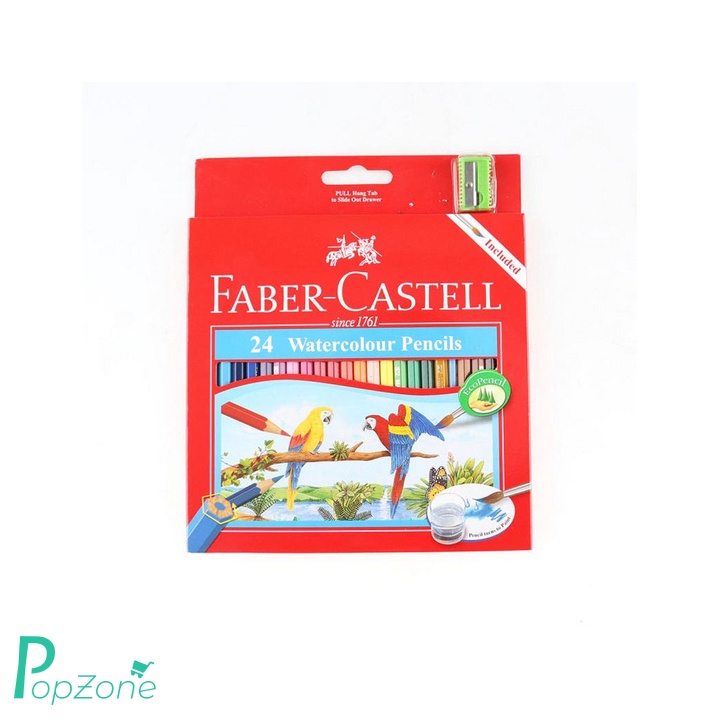 Faber-Castell ดินสอสีไม้ระบายน้ำนกแก้ว 24 สี กล่องกระดาษ