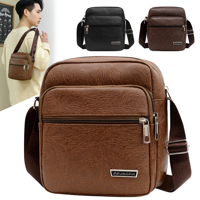 (W149)กระเป๋าสะพายผู้ชาย ลายหนังซิปเยอะ งานดีมาก bagdance