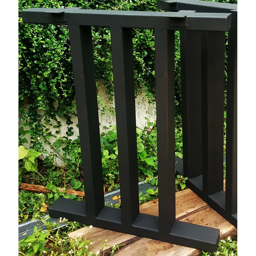 Pradoo'Siam ขาโต๊ะเหล็ก ขาเหล็กโต๊ะ (1ชิ้น) ทรงเลขสามโลมัน สีดำด้าน