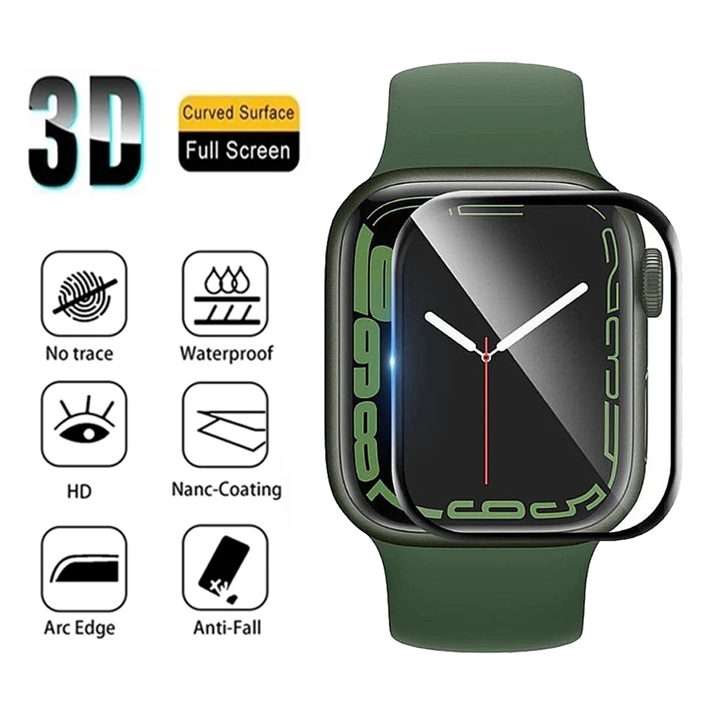 หน้าจอป้องกันฟิล์มครอบคลุมเต็มสำหรับ iWatch Series 11/10/9/ 8/7/6/5/4/3/SE 46mm 45mm 41mm 44mm Ultra 2 49mm 42mm 40mm 38mm