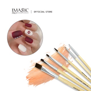 IMAGIC Professional Oil Makeup Brush with Wooden Handle / Set of 6/Can be used as Nail Brush/Painting Brush