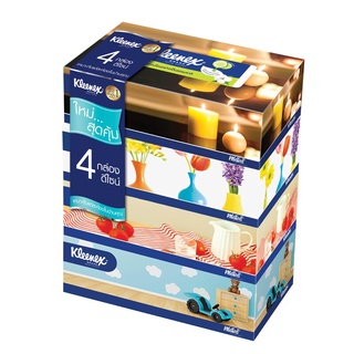 กระดาษเช็ดหน้ารูมดีไซน์ (แพ็ค4กล่อง) คลีเน็กซ์ กระดาษทิชชู Room Design Facial Tissue (4 Packs) Kleenex