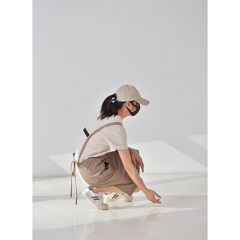 🚚 จัดส่งจากกรุงเทพฯ 🚚ผ้ากันเปื้อน ผ้าฝ้ายแท้ กันน้ํา ทรงหลวม สไตล์เกาหลี และญี่ปุ่น สําหรับบริกร ร้านอาหาร - รูปที่ 3