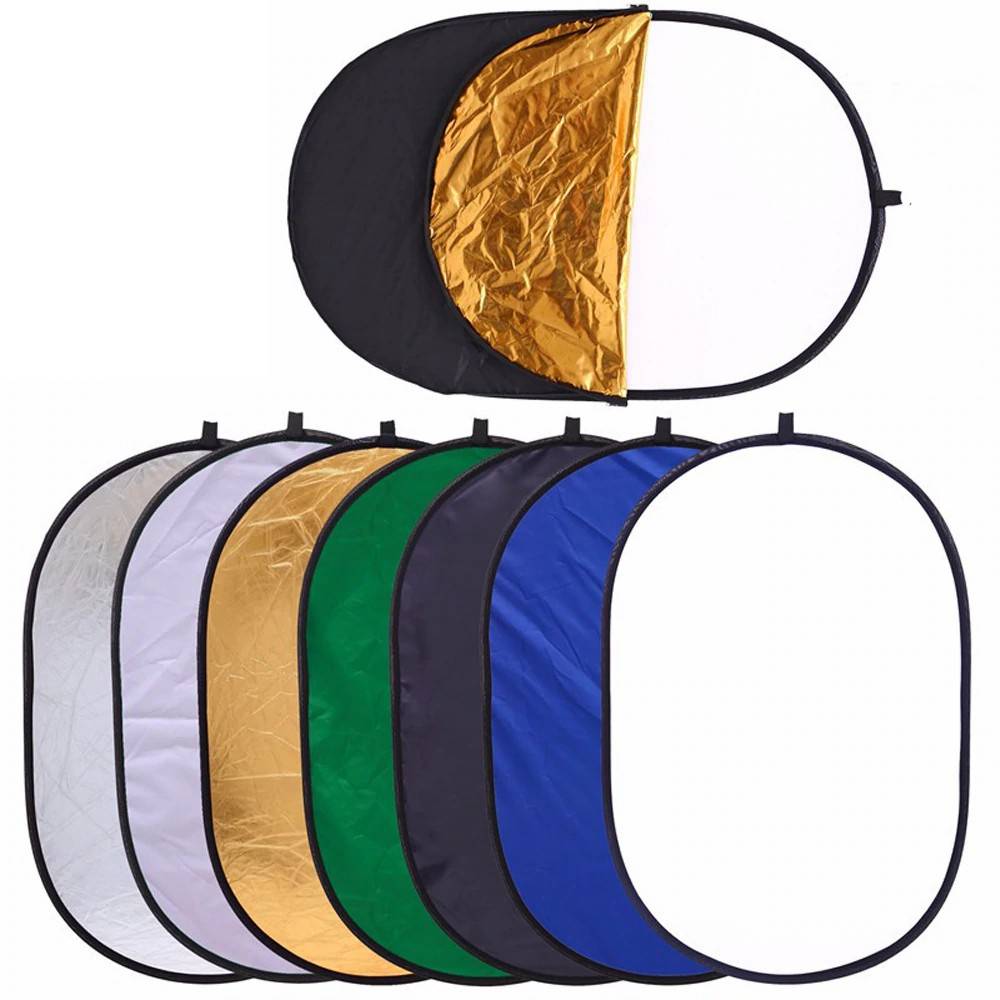 โปรโมชั่น Reflector 100x150 CM 7in1 แผ่นสะท้อนแสง รีเฟล็ก Reflec ร่มทะลุ แผ่นกรองแสง รีเฟล็กซ์ Reflex Plate ( 1 ชุด มี 7 สี ) ร่มสะท้อนแสง  ร่มทะลุสีขาว  ร่มสตูดิโอ