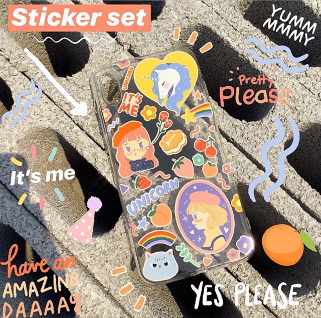 เคสใส+สติกเกอร์แปะ พร้อมส่ง I6/6s/6p/6sp/7/7p/8/8p/X/Xs/Xr/XsMax/i11/11Pro/11Pro Max IG@bt.colorcase