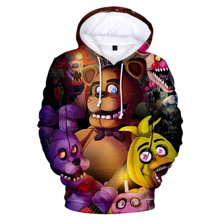 เสื้อกันหนาว มีฮู้ด พิมพ์ลาย Five Nights at Freddys สําหรับแต่งคอสเพลย์