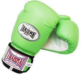 Thaismai BG124 นวมชกมวย นวมซ้อมมวย นวมมวยไทย นวม หนังเทียม สีเขียวอ่อน/ขาว Boxing Gloves PU Two tone LightGreen/White