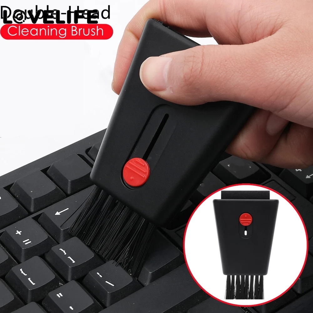 แปรงทําความสะอาดหน้าจอคอมพิวเตอร์ ขนาดเล็ก แบบพกพา พร้อมผ้าเช็ดทําความสะอาดหน้าจอ พับเก็บได้ สําหรับโทรศัพท์มือถือ แล็ปท็อป