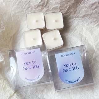 Nice to meet you Tealight set เทียนหอมไขถั่วเหลือง100% ขนาดทดลอง 20 เซ็ต4กลิ่น