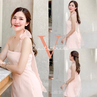 VENITA DRESS - SHP_HAPPY ลดเหลือ 409 ใส่โค้ด SHPHPY8 มินิเดรสเกาะอกผูกโบว์ น่ารักหวานๆ ใส่ไปเดท งานแต่งต้องมีเลยค่า 💗