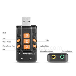 USB Sound Adapter 8.1 Channel (Black)