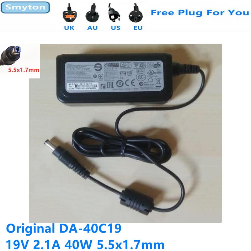 Original AC Adapter Charger สําหรับ APD 19V 2.1A 40W 5.5x1.7 มม.DA-40C19 ACER แล็ปท็อปแหล่งจ่ายไฟ