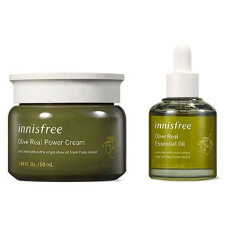 Innisfree Olive Real Power Cream 50ml, Essential Oil 30ml / Cleansing Foam 150ml