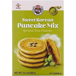 CJ Green Tea Korean Pancake Mix ซีเจ แป้งสำเร็จรูปผสมชาเขียว 400g.