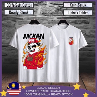 เสื้อยืด ผ้าฝ้าย 100% พิมพ์ลายแพนด้า Moyan Fire Baju สําหรับผู้ชาย 100%