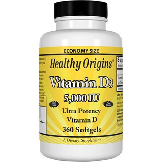 Healthy Origins, Vitamin D3, 5,000 IU, 360 Softgels