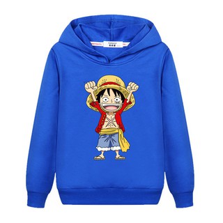 เสื้อสเวตเตอร์เด็กผู้ชาย One Piece anime boys hoodie Luffy cartoon kids pullover Jacket