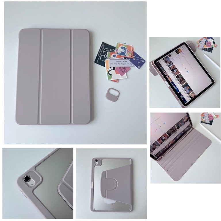 เคสไอแพด หมุนได้ 360 case gen10  Air6 2024 Air4/5 10.9 Pro11 9.7 gen7/8/9 10.2 มีที่ใส่ปากกาด้านขวาพร้อมชาร์จปากกาในตัว