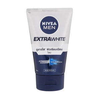 Nivea นีเวีย เมน เอ็กซ์ตร้า ไวท์ โฟม ขาวใส ผิวเรียบเนียน 100 กรัม. (4005808888368)