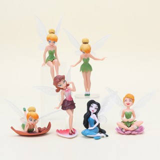 6 ชิ้น / ล็อต 4-11 ซม Tinkerbell Fairy Action Figures ของเล่นสำหรับเด็ก