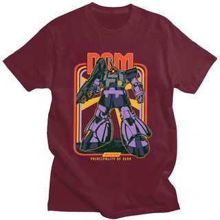 เสื้อยืดผ้าฝ้ายเสื้อยืดคอกลม แขนสั้น ผ้าฝ้าย พิมพ์ลายอนิเมะ Dom Gundam Mech Robot Manga Mecha สไตล์ญี่ปุ่น ฮาราจูกุ สําห