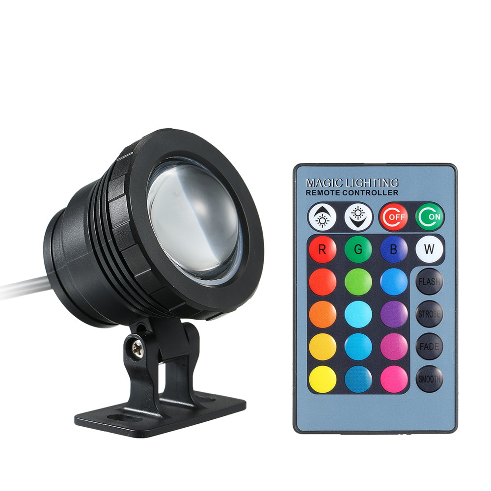 โคมไฟ LED AC/DC 12V 10W RGB แบบติดใต้น้ำ พร้อมรีโมตควบคุม 16 สี