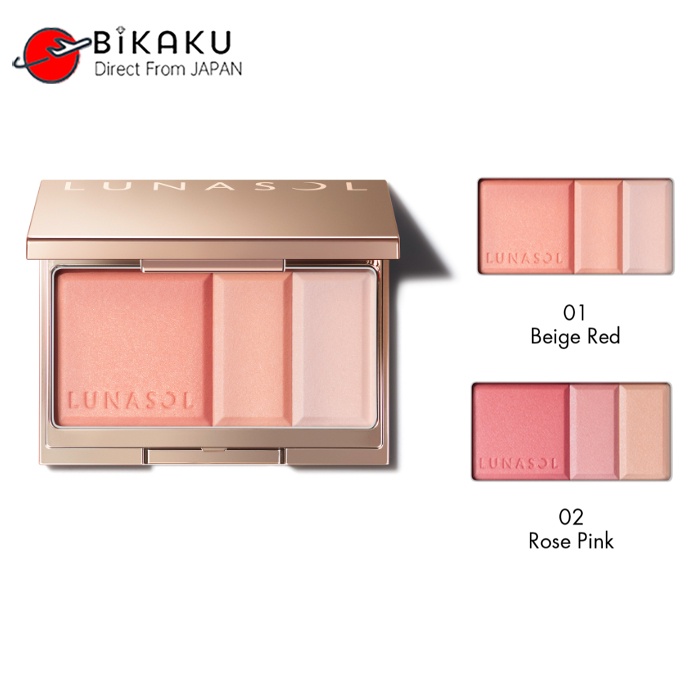 LUNASOL Blush  Tri-Color Blush Coloring Soft Cheeks KANEBO Makeup KANEBO Beauty【Direct from Japan】