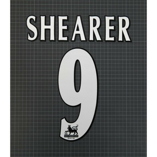 เบอร์ กำมะหยี่ SHEARER #9 1997-2006 Player Size Premier League White Name