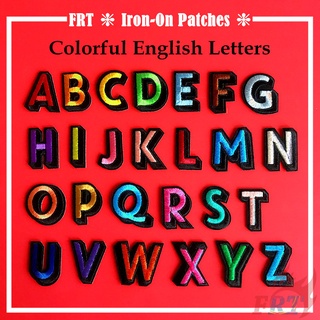 ☸ Colorful English Letters Iron-on Patch ☸ 1Pc Diy Iron on Sew on Badges Patches