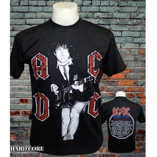 เสื้อยืดผ้าฝ้ายพิมพ์ลายขายดีเสื้อวง AC DC วงร็อค ไม่มีตะเข็บข้าง คอฟิต ป้ายUS เสื้อร็อค เสื้อผ้าผู้ชาย เสื้อทัวร์ วงดนตร