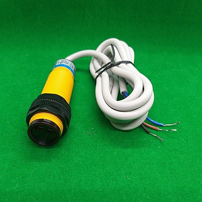 E3F-DS30C4 เซ็นเซอร์จับวัตถุ M18 ชนิด NPN NO ระยะจับ 10-30cm ปรับระยะได้ แหล่งจ่าย 6-36V