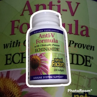 Natural Factors Anti-V Formula Echinacea Supplement for Immune Support 120 Softgels ดูแลไวรัสหวัด ผ่านการทดสอบทางคลินิก