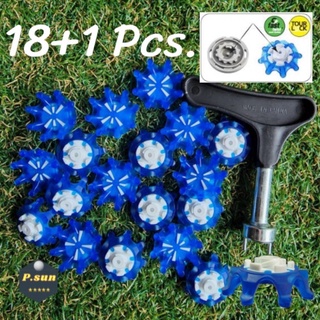 ปุ่มรองเท้ากอล์ฟ 18pcs. +ตัวไข Spikes golf cleats Fast Twist 3.0 &amp; tour lock insert system for FJ Ecco Nik